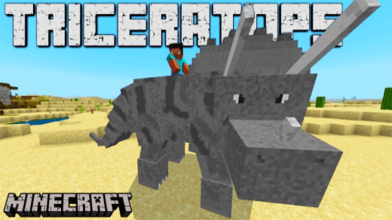 Dinosaur Triceratops Add-On for Minecraft Pe
