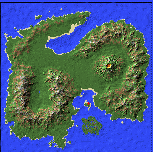 tropical oasis island,custom terrain