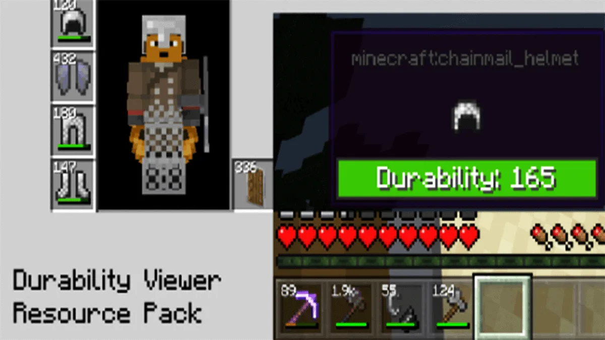 Durability Viewer Resource Pack for Minecraft