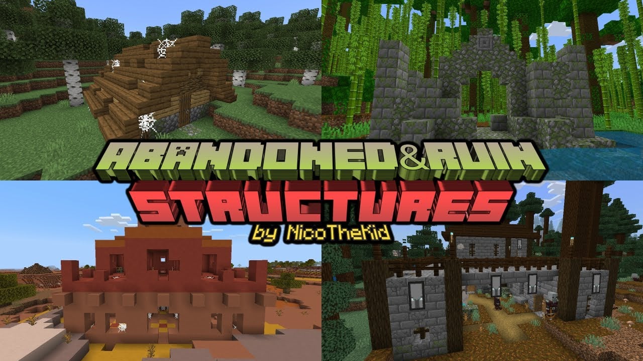 Abandoned and Ruin Structures [V1.1] – MCPE AddOns