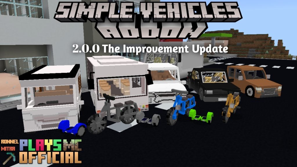 Simple Vehicles Addon V2.0.0 – The Improvements Update – MCPE AddOns
