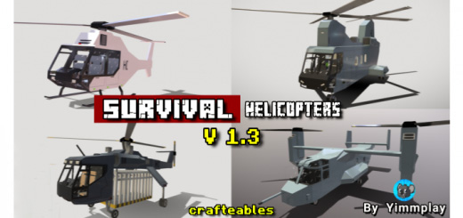 Survival Helicopters V1.3 [New Helicopter V22 Osprey] – MCPE AddOns