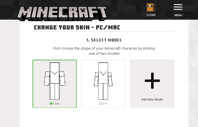 Change player's skins in Minecraft