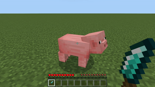 Right click on a pig to get ham