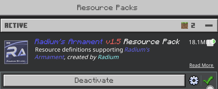Activate RESOURCE PACK