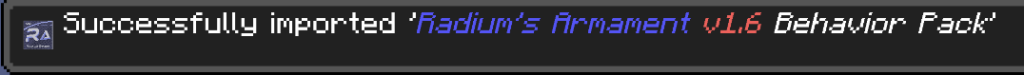 Successfully imported to Minecraft