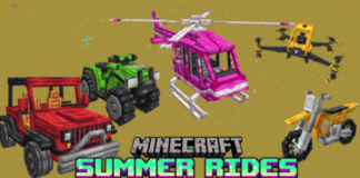 Summer Ride Vehicles Addon | Car Mod for Minecraft 1.21 Summer Ride Vehicles Addon