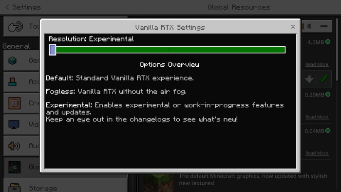 Vanilla RTX Settings
