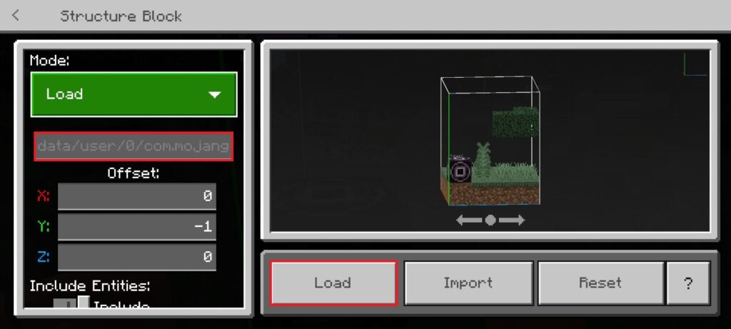 Structure Block Import and Export Button