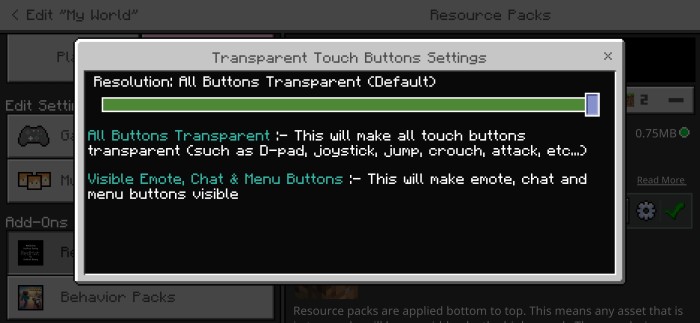 Transparent Button Addon