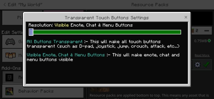 Transparent Button Addon